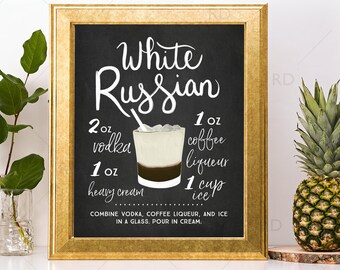 Mojito Chalkboard Cocktail With Recipe PRINTABLE Wall Art / | Etsy
