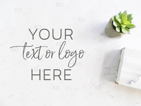 Succulent Styled Desk Mockup Styled Stock Photography