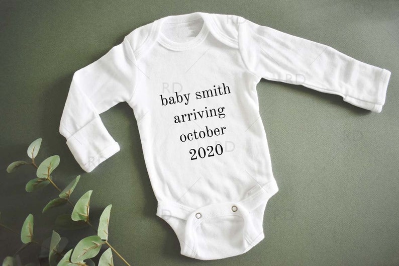 Download Neutral Pregnancy Announcement Mockup With Eucalyptus Baby Etsy