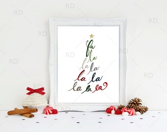 Fa la la deck the halls - PRINTABLE Wall Art / Deck the halls printable / Fa la la wall art / Fa la la la la printable / Christmas Art