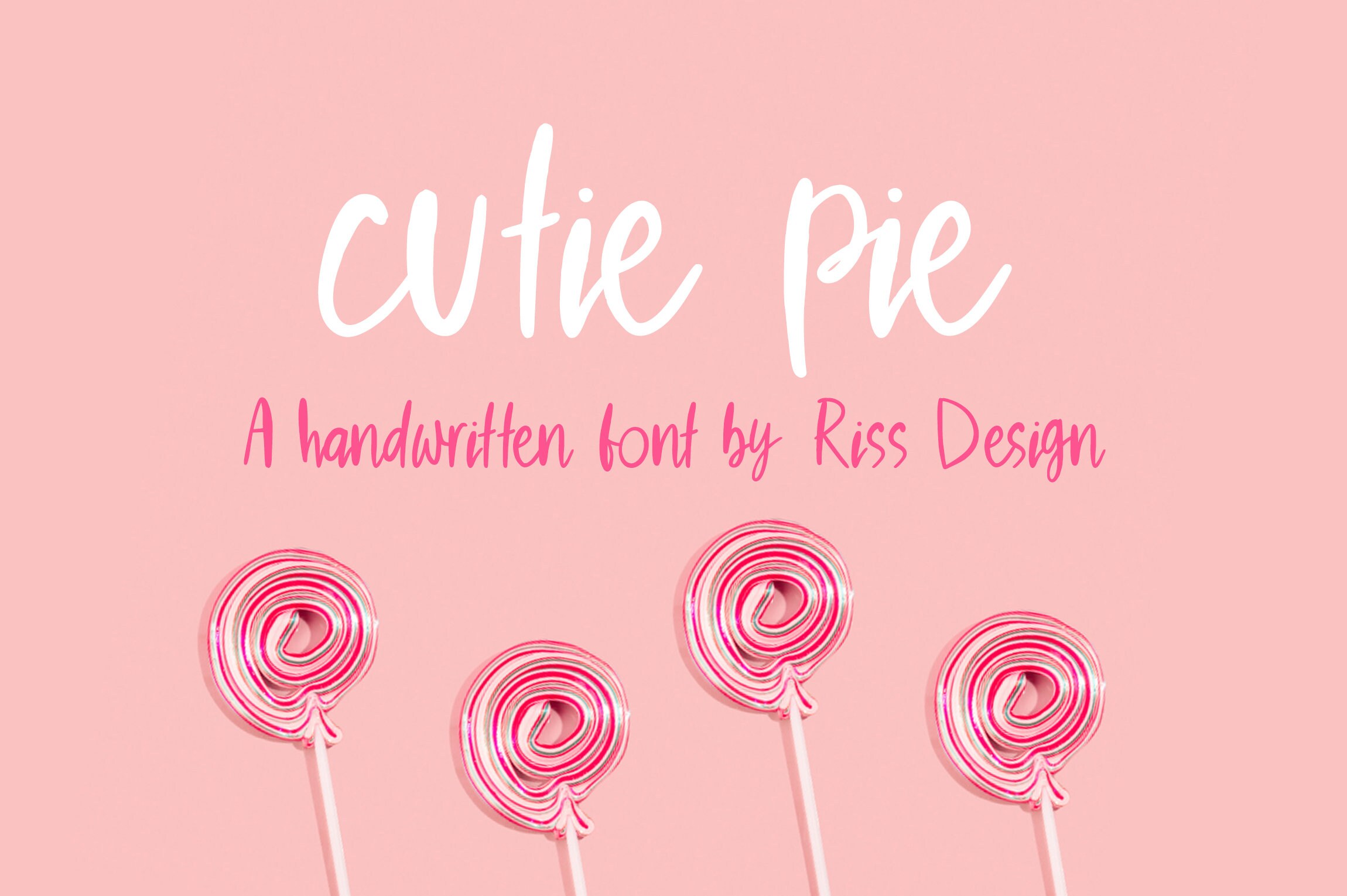 Handwritten Cursive Font - RD Cutie Pie by Riss Design / Fun Fonts / Cursive Font / Teacher Font / Handlettered Font / Girly Font / Pretty