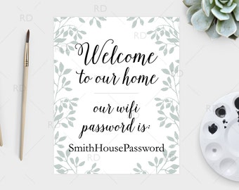 Wifi Password Sign PRINTABLE Wall Art / Guest Room Wall Art / Guest room wifi password sign / Welcome wifi print / Wifi password print