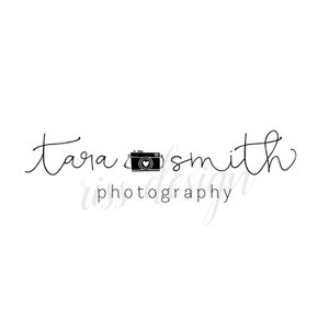Premade Logo for Photography Business - Photography Business Logo / You choose colors / Calligraphy logo for your business with a camera