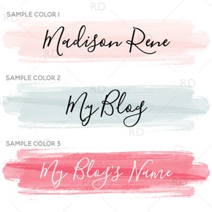 Premade Blog Header Logo - Premade Blog Logo / You Choose Custom Colors! / Calligraphy logo for your blog / Custom Blog Header / Watercolor