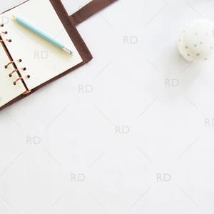 Notebook and Pen Styled Desk Mockup / Styled Stock Photography / Styled Photo for Blog Website / Business Desk Mockup / Business White Desk