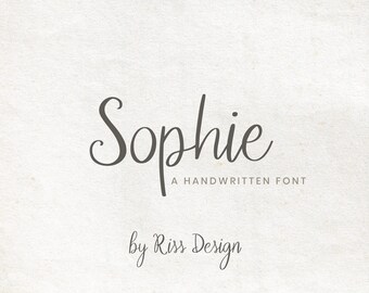 Handlettered Script Font - RD Sophie by Riss Design / Fun Fonts / Cursive Font / Handlettered Font / Feminine Font / Script Fonts / Elegant
