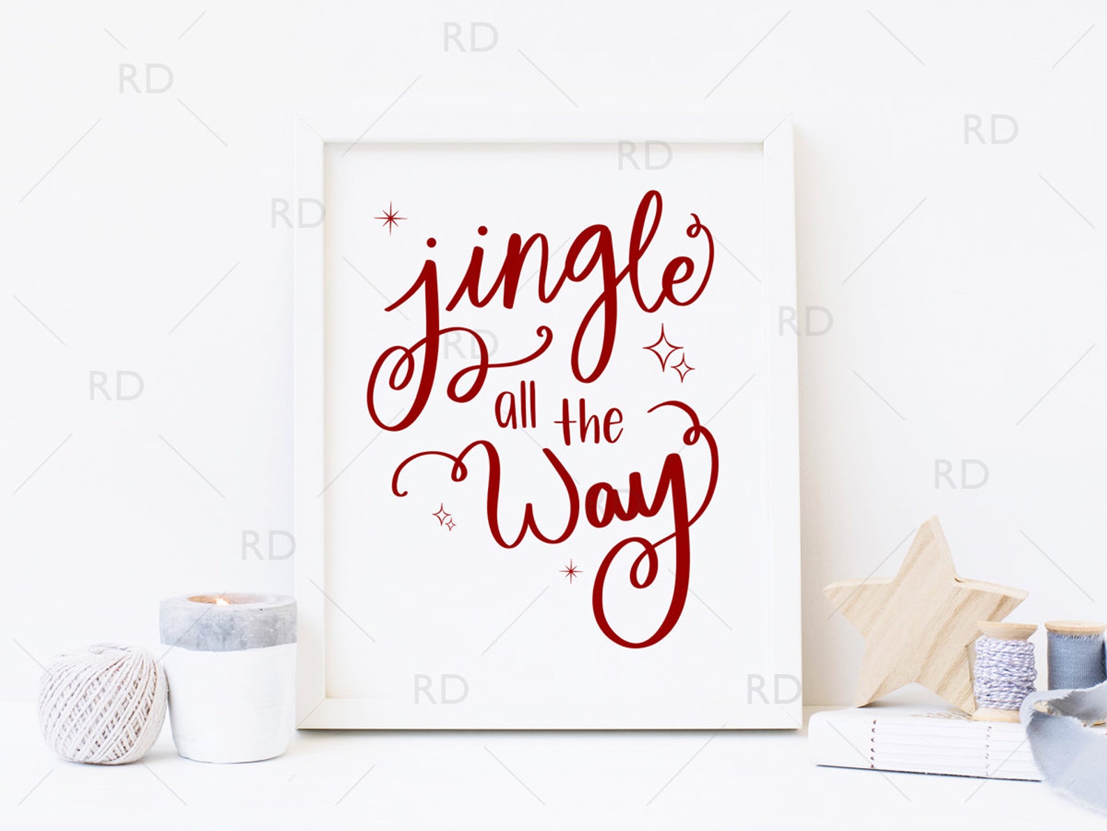 Jingle All the Way PRINTABLE Holiday Art / Christmas / - Etsy