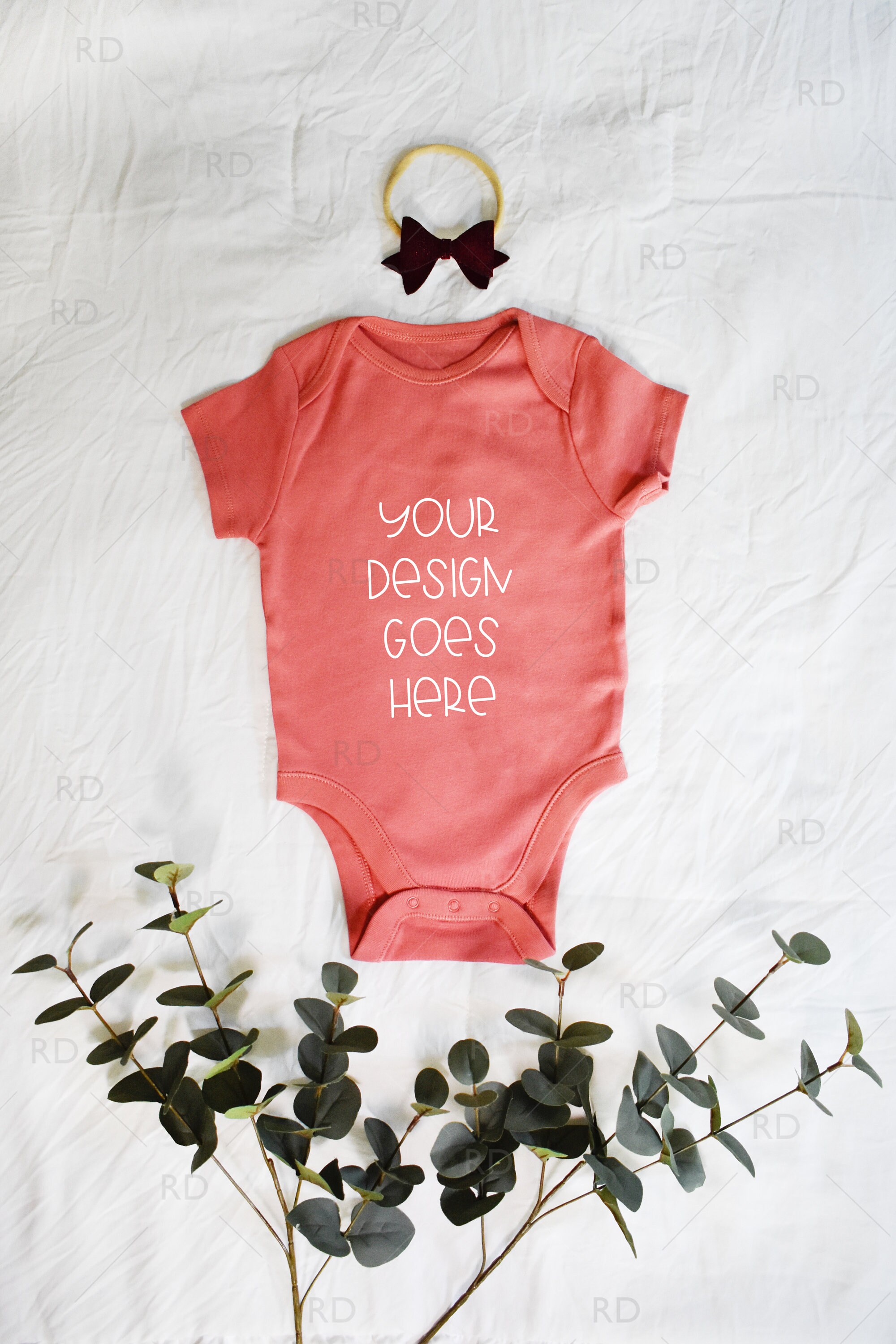 Download Blush Color Baby Outfit Pregnancy Announcement Mockup with ...