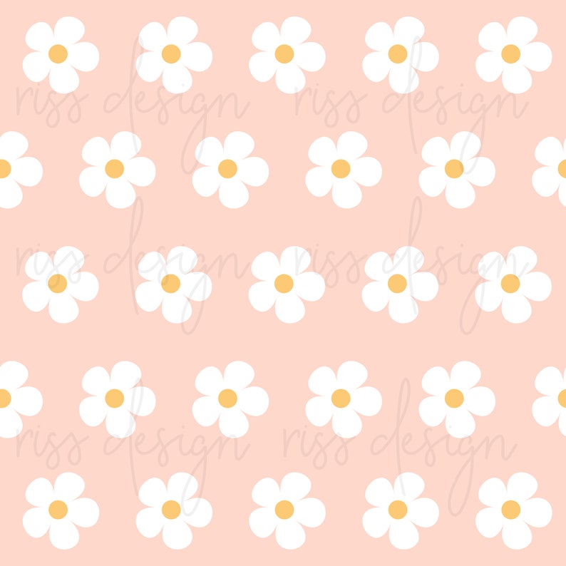 Seamless Boho Flower Pattern / Seamless Patterns / Boho Daisy Flower Seamless Background / Fun Colorful Flower Seamless Pattern image 1