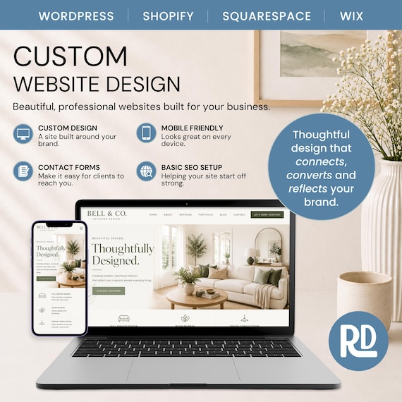 2 DAY ONLY SALE! Website Design / Custom Website / Website Design / Small Business Custom Wordpress Website / Etsy Business Website Design
