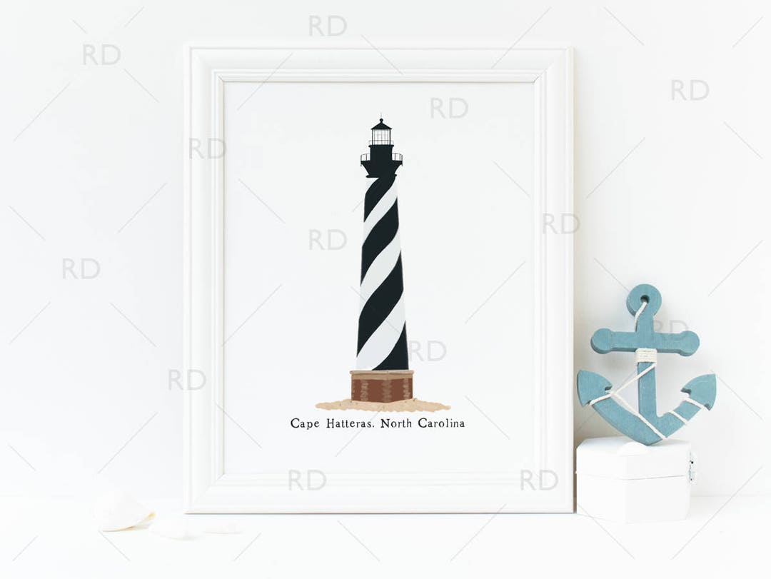 Cape Hatteras North Carolina Lighthouse - PRINTABLE Wall Art / Nautical ...
