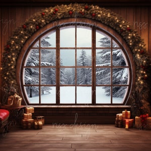 Weihnachten Kamin Digitaler Hintergrund / Fenster / Weihnachtskarte Foto / Vorgefertigter Weihnachtshintergrund / Digitaler Hintergrund / Weihnachtshintergrund