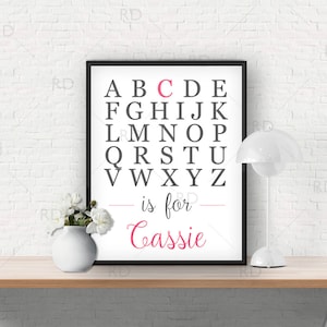 Customized Alphabet Name Art - Personalized Baby Name Digital Art / gift/ nursery art