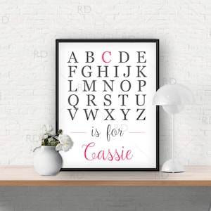 Customized Alphabet Name Art Personalized Baby Name Digital Art / gift/ nursery art image 1