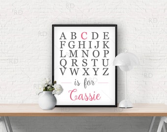 Customized Alphabet Name Art - Personalized Baby Name Digital Art / gift/ nursery art