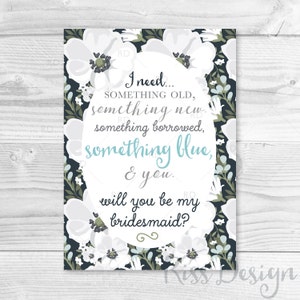 Will you be my bridesmaid? AND Will you be my maid of honor? PRINTABLE Card / Bridesmaid Proposal Printable 5x7 / Bridesmaid Invitation Card