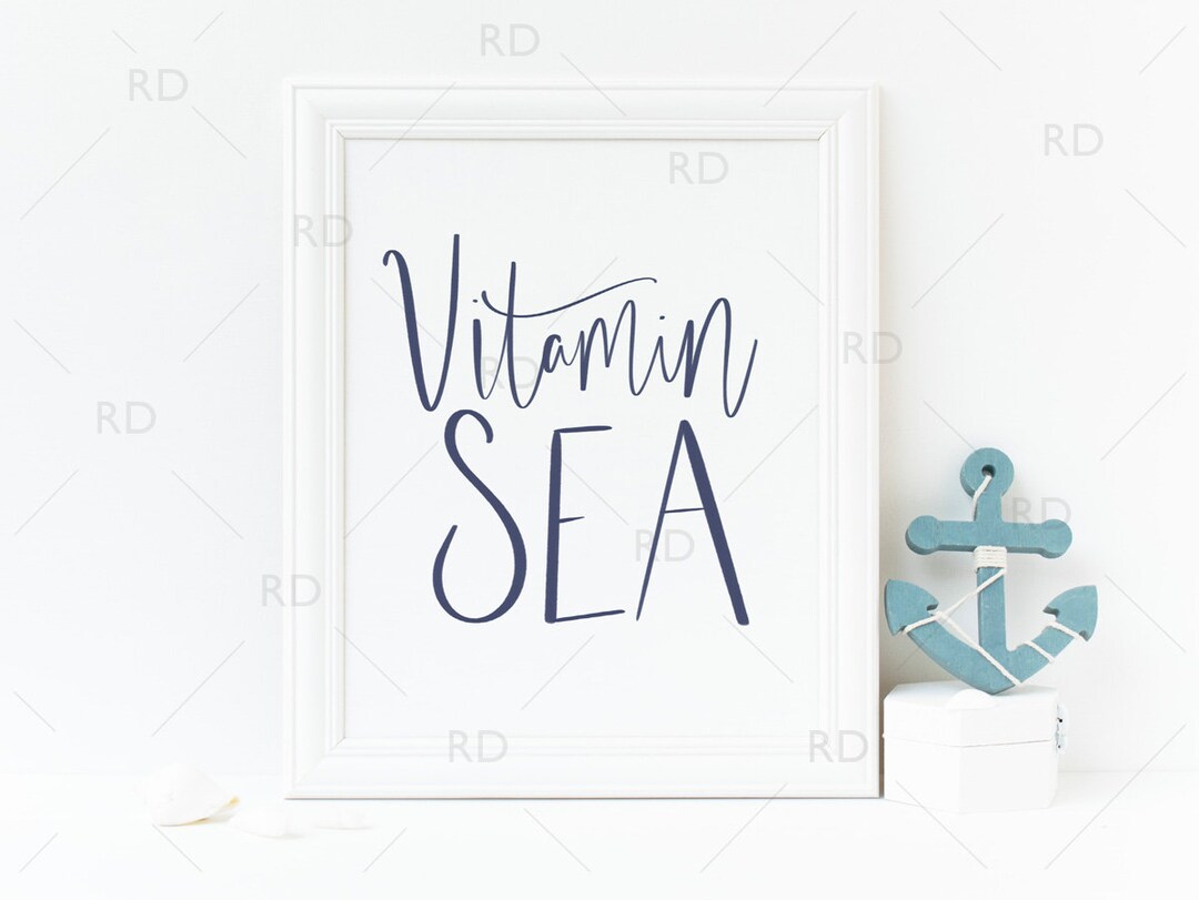 Vitamin Lettering Vitamin Sea - PRINTABLE Wall Art / Nautical Wall Print / Beach Art ...