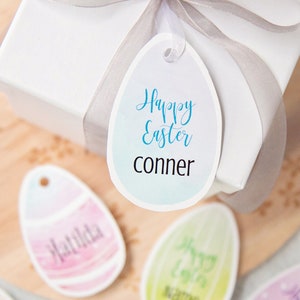 Osterei Geschenkanhänger - Corjl bearbeitbar, Gunstanhänger, druckbares Hängeetikett, Taschenanhänger, bearbeitbare Nachricht, Osterideen, Korbnamentags, personalisieren