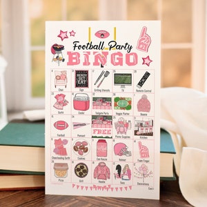 ROZE voetbalfeestbingo: 50 AFDRUKBARE unieke kaarten. Directe download pdf. Kinderen tienermeisjes, vrouwen. Halftime-activiteit damesdam.
