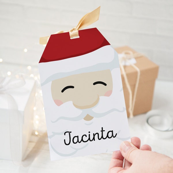 Jumbo Large Santa Gift Tag - PRINTABLE editable corjl, xl extra giant tag, huge for large xmas gifts really big personalized gift hang tag