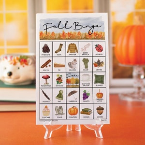 Tarjetas de bingo de otoño: bingo imprimible, 50 tarjetas, idea para una fiesta de otoño, actividad para personas mayores, juego para niños, celebración de otoño, juego de fiesta de otoño, familia