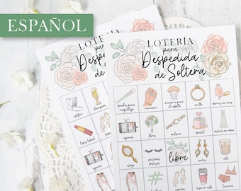 Lotería para Despedida de Soltera - 50 PRINTABLE bingo cards, Spanish bridal shower bingo game. Wedding shower, bachelorette party game.