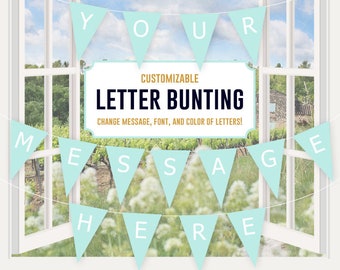 fillable letter banner bunting download editable party etsy