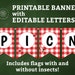 Picnic Letter Banner Editable printable message bunting red | Etsy