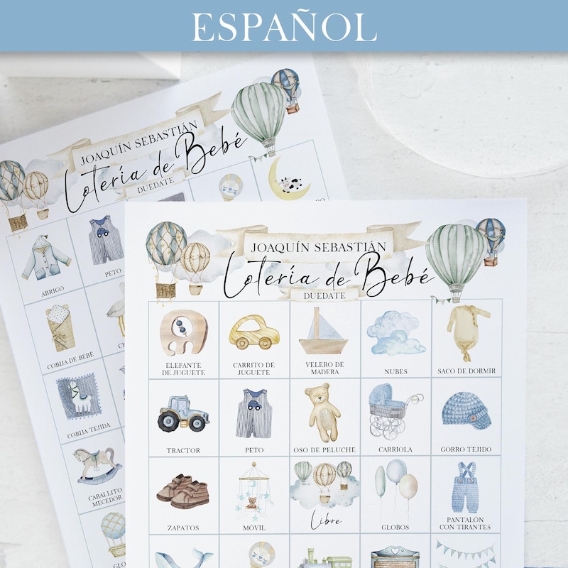 Loteria para baby shower imprimir - Etsy México