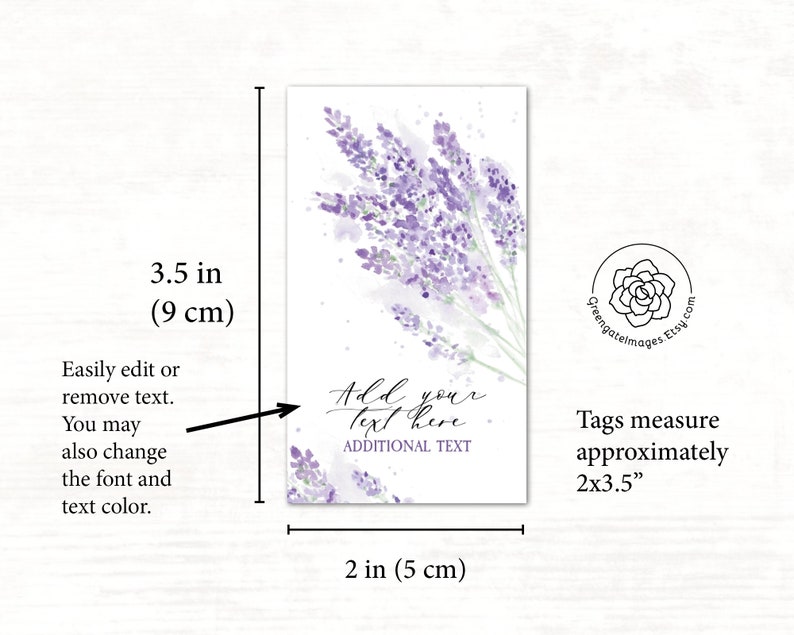 Lavender Gift Tag Printable &amp; Corjl Editable / Lavender - Etsy