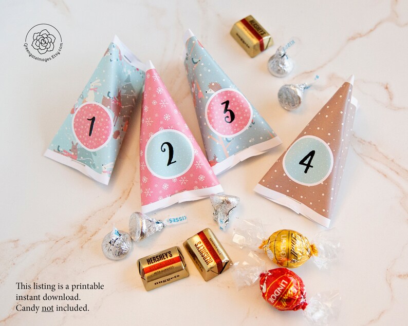 Quick/easy Advent Calendar Pouches PRINTABLE Christmas Etsy