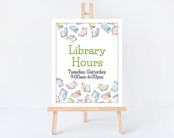Sign Template - editable corjl, 8.5x11" sign, book sign, letter size flyer, A4 sign, library signage, book table, author book signing 101js