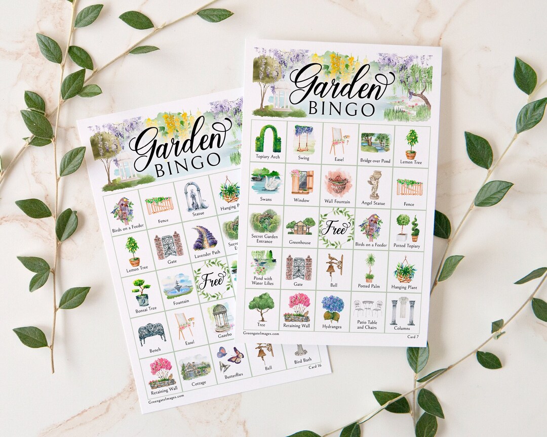 Garden Bingo: PRINTABLE 50 Cards, Download Pdf Game, Senior Citizen ...
