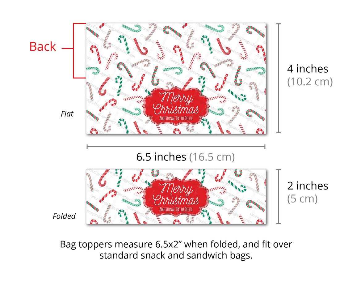 Christmas Bag Toppers PRINTABLE Loot Bag Label Ziplock - Etsy