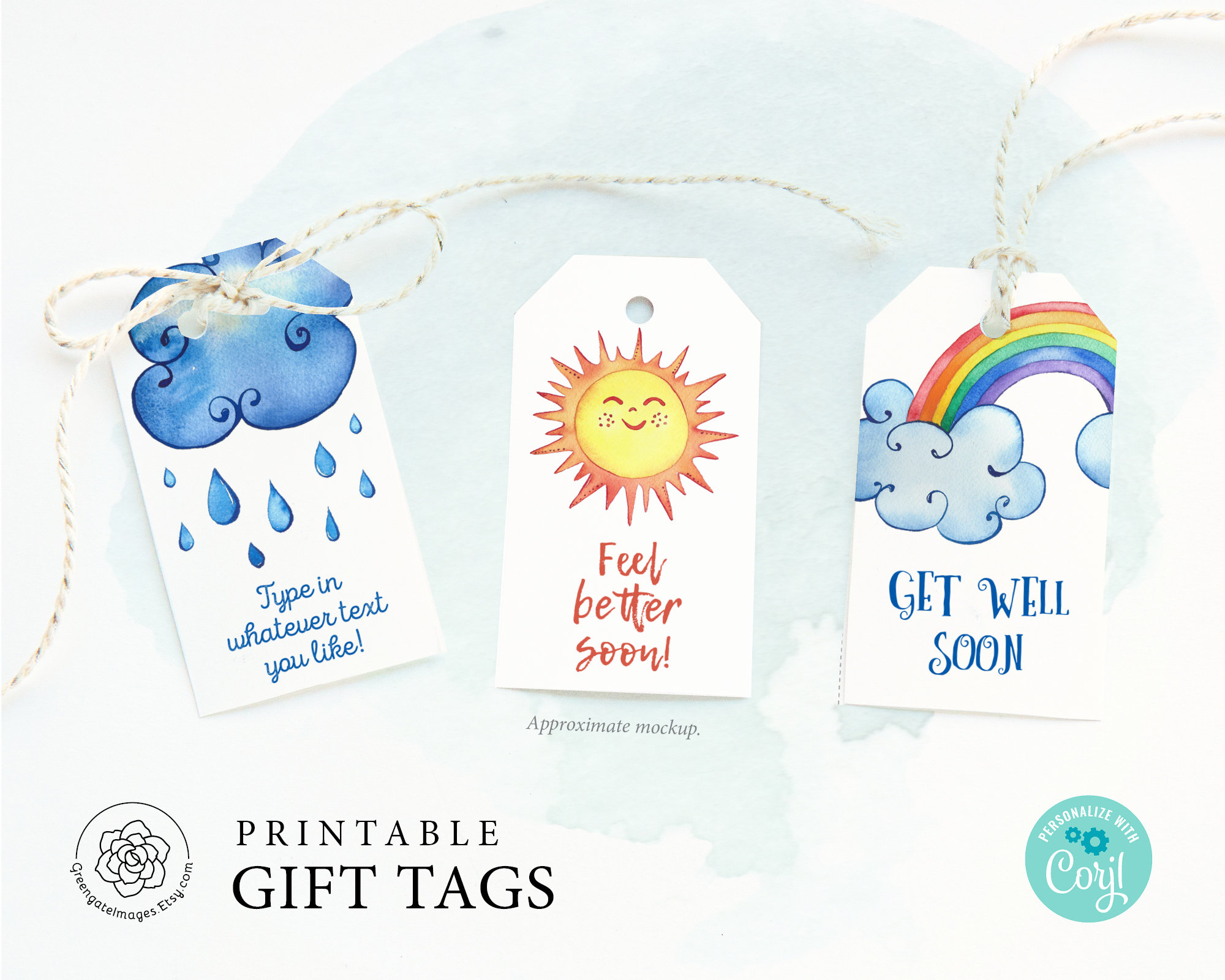 get-well-gift-tags-printable-gift-tag-editable-corjl-favor-bag-tag-hang-tag-rainbow-sun-rain-thinking-of-you-anytime-gift-weather-etsy