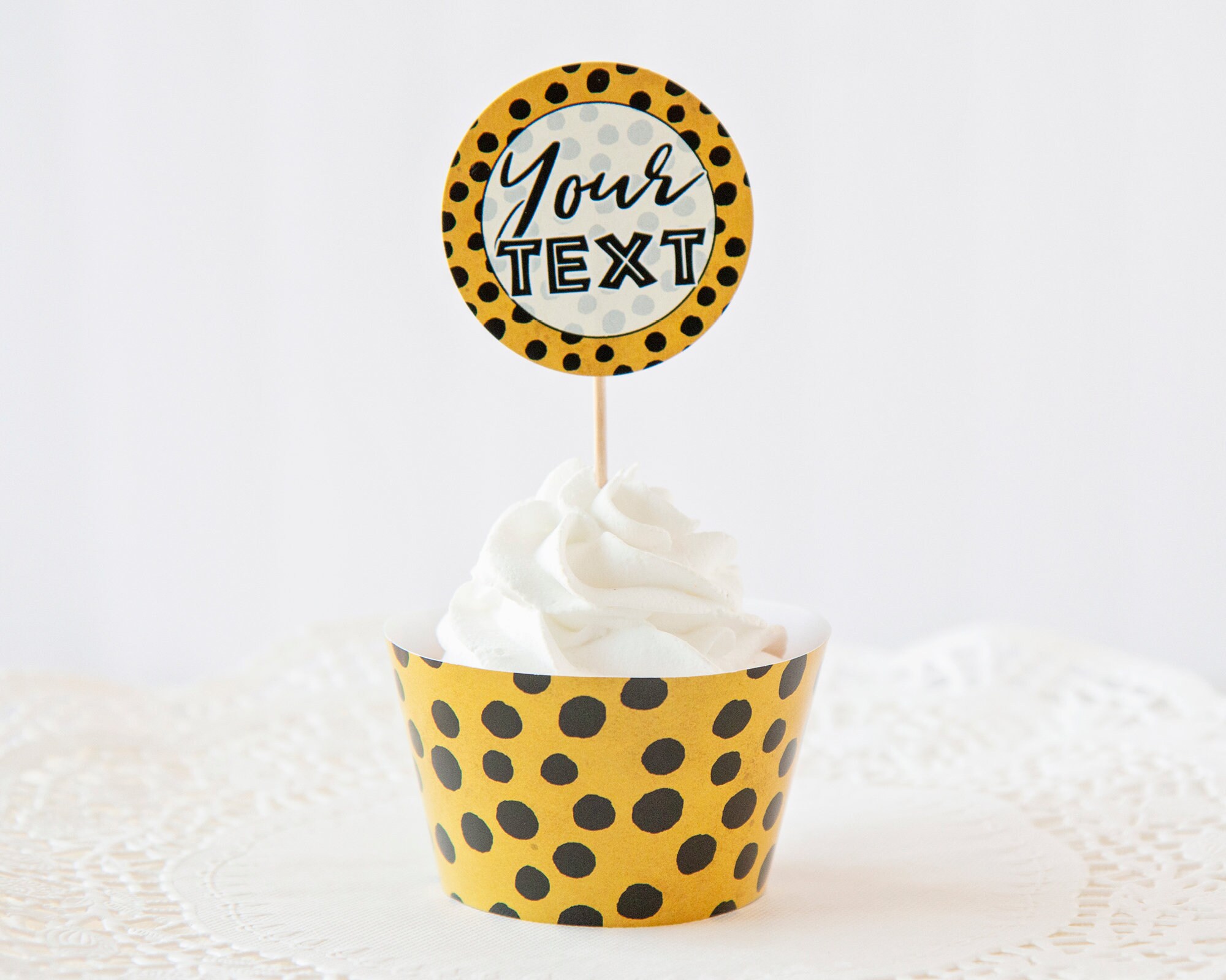 Cheetah Print Cupcake Wrappers Toppers PRINTABLE wrappers cheetah cupcake toppers corjl editable wild one two wild birthday