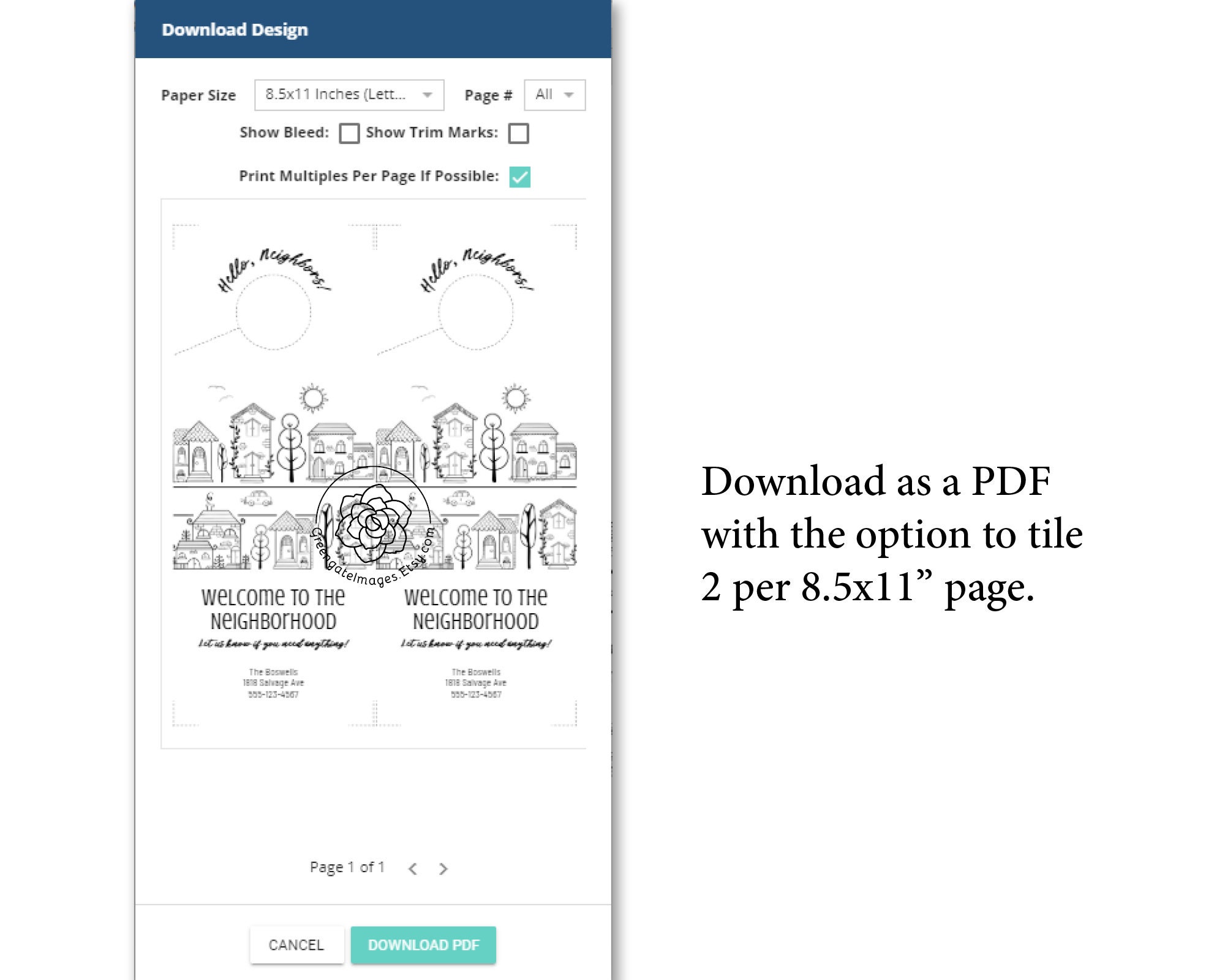 Door Hanger Template Editable & Printable Instant Download Etsy Australia