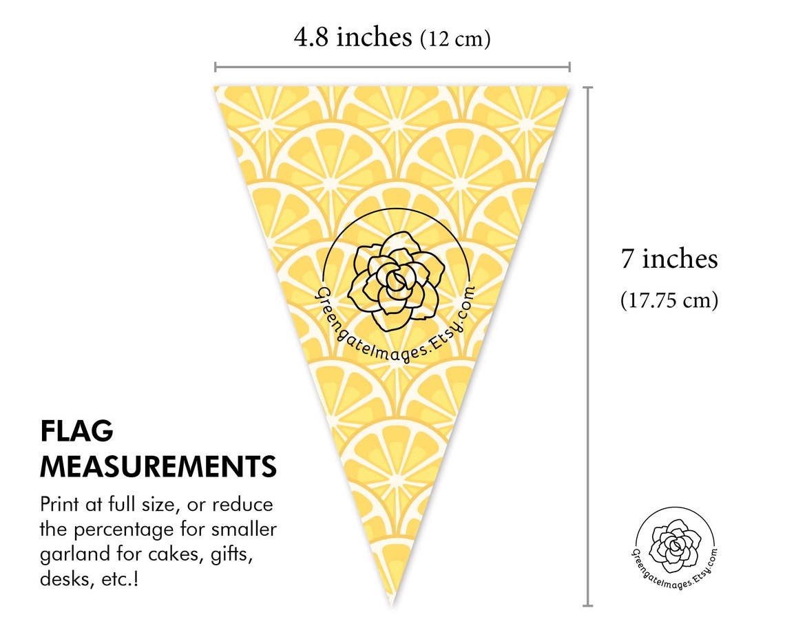 Lemon Printable Banner Lemon Party Bunting Pink and Yellow - Etsy
