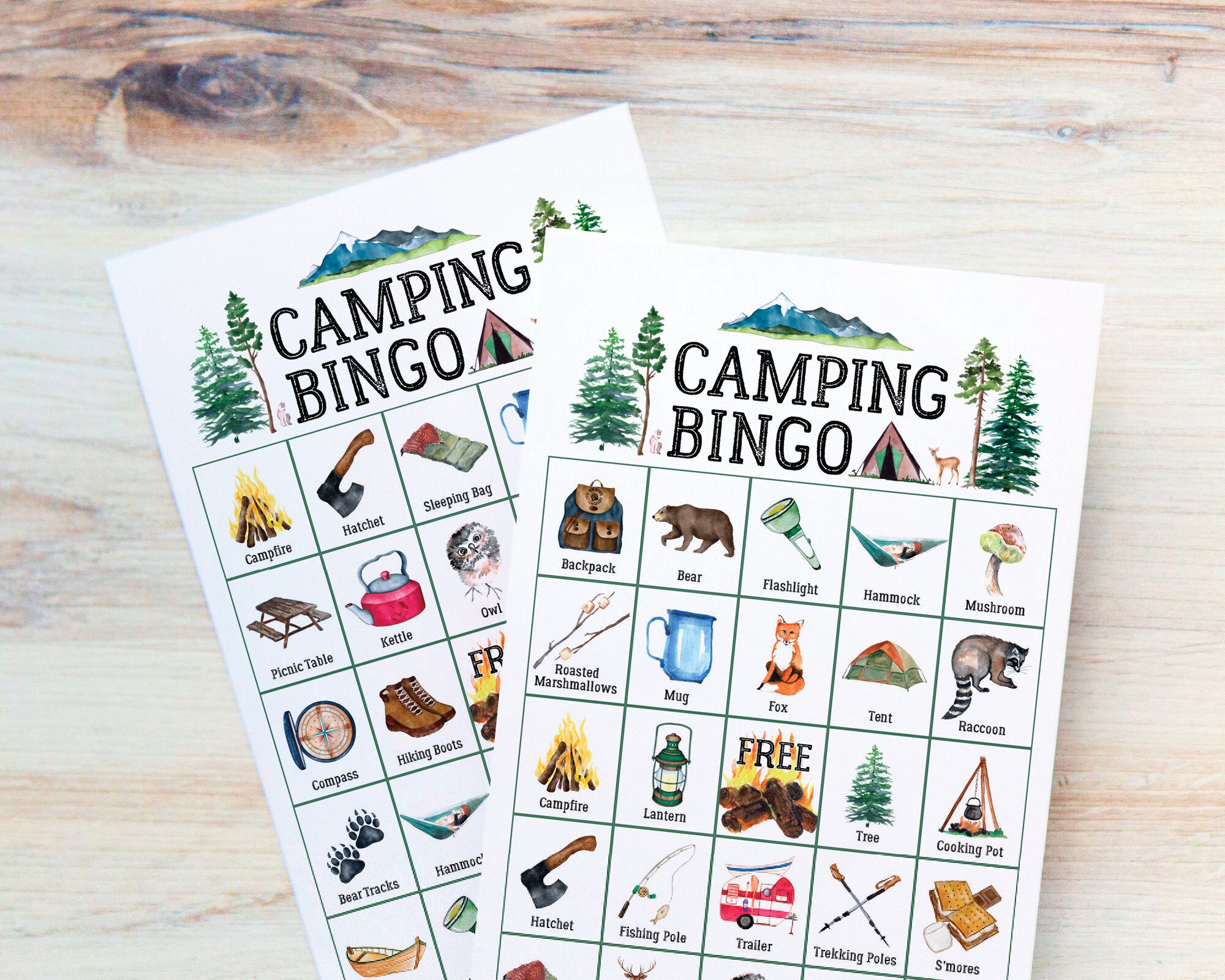Camping Bingo: PRINTABLE 50 Cards Bingo Pdf Game Party Game - Etsy Canada