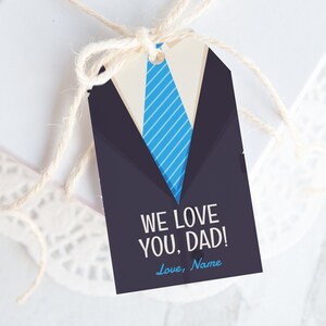 Etiqueta de regalo para el Día del Padre: etiquetas de regalo para traje y corbata, etiqueta de regalo imprimible, etiqueta de corjl editable, etiqueta para bolsa de regalos, etiqueta colgante, etiqueta personalizada, traje de negocios