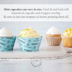 MINI Greenery Cupcake Wrappers - PRINTABLE Wedding Ideas, Watercolor ...