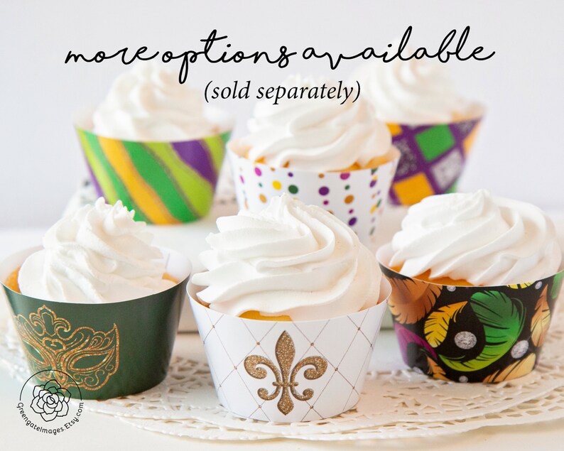 Mardi Gras Cupcake Wrappers Printable Mardi Gras Cupcake - Etsy