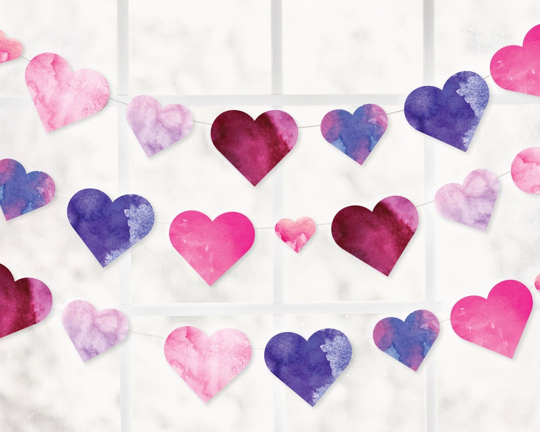 Heart Garland - Printable Hearts, Valentine's Idea, Party Decor, Heart ...