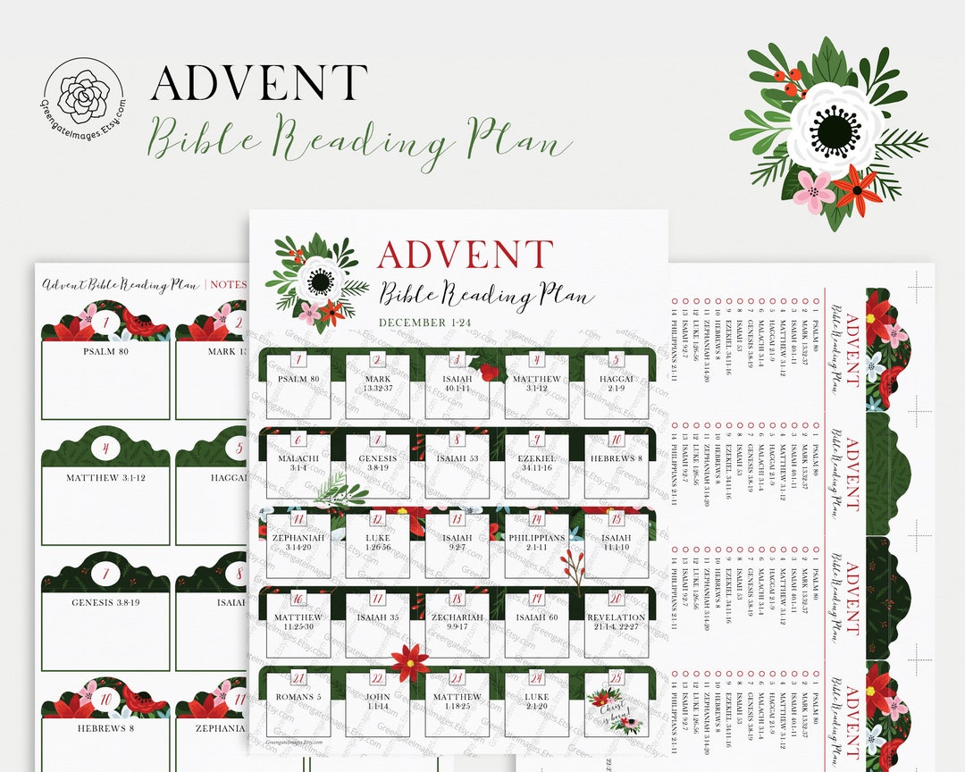 Advent Bible Reading Plan PRINTABLE Advent Calendar, Advent Bookmarks