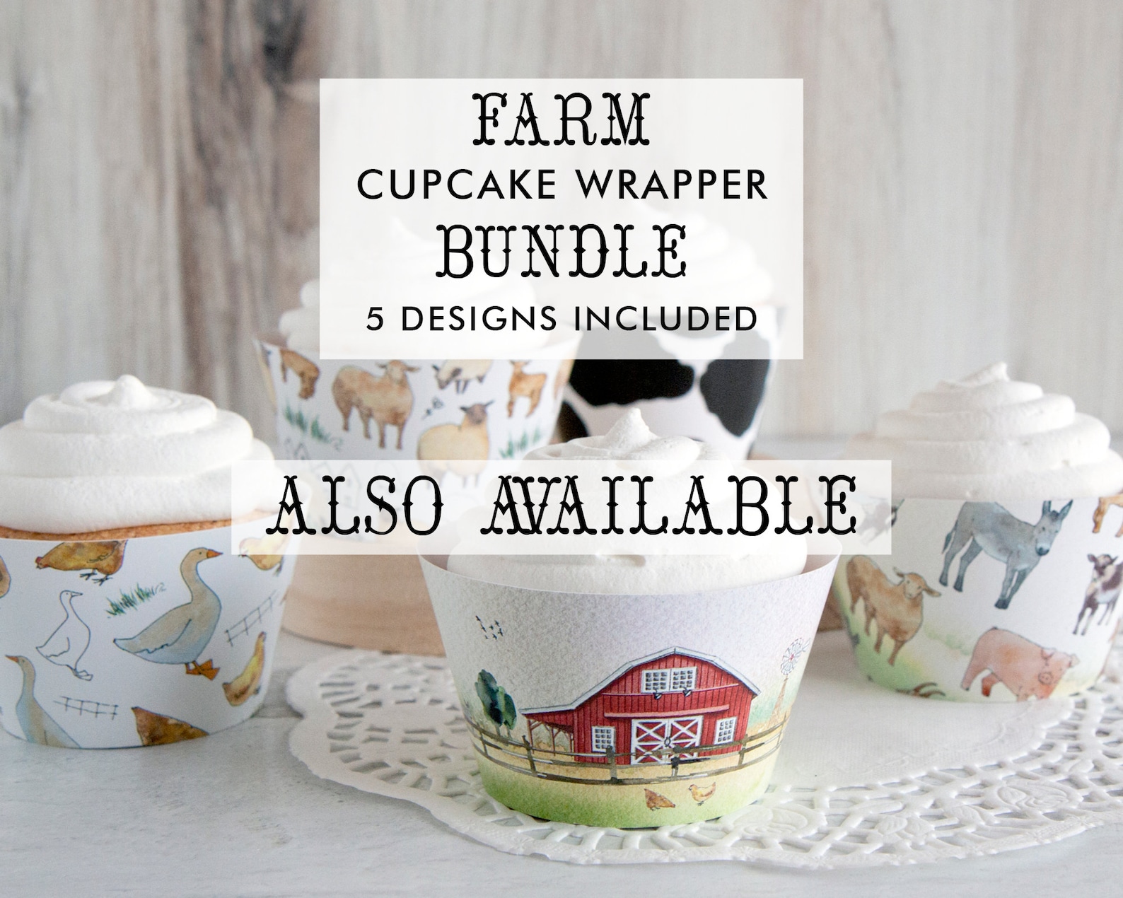 Cow Print Cupcake Wrappers PRINTABLE Cupcake Wraps Pdf Farm - Etsy