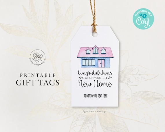 Housewarming Gift Tag printable gift tag editable corjl | Etsy