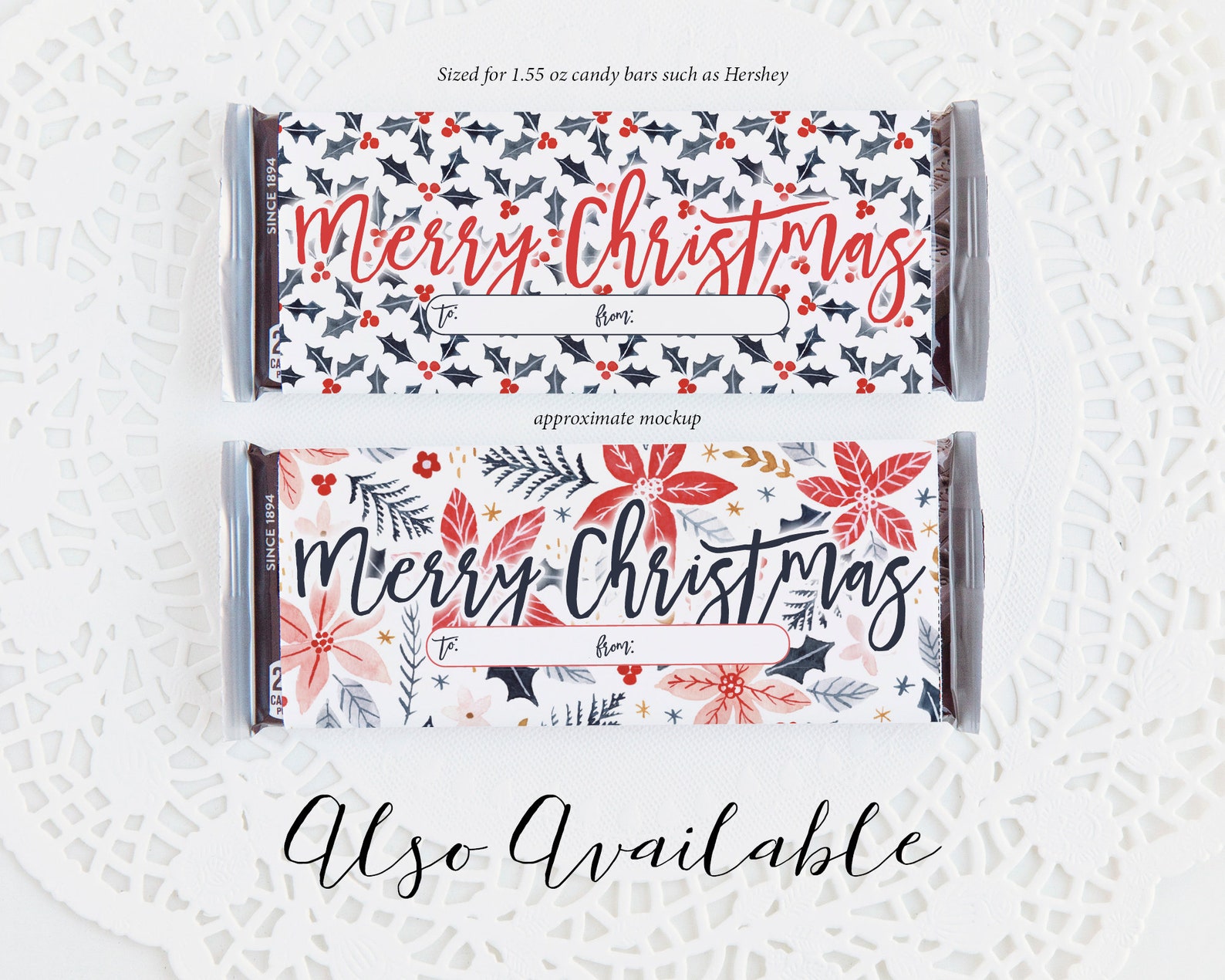 Christmas Candy Bar Wrappers PRINTABLE Hershey bar wrapper | Etsy