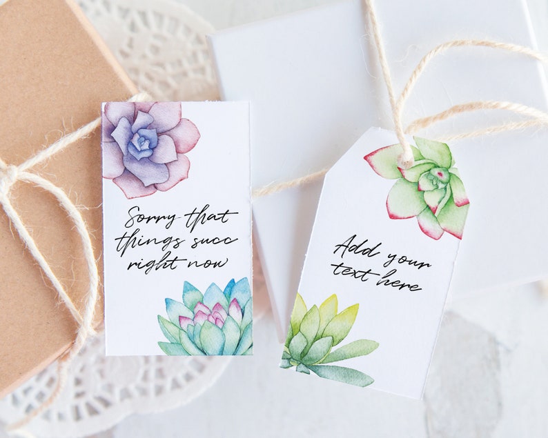 Succulent Gift Tags PRINTABLE Favor Tags That You Can Edit - Etsy