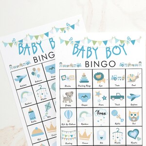 Baby Boy Bingo Cards: PRINTABLE Bingo Cards Baby Shower - Etsy