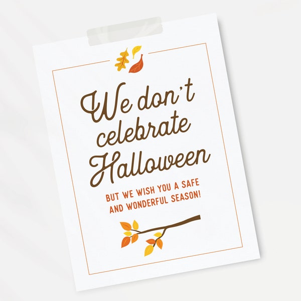 Wir feiern nicht Halloween-Schild - DRUCKBARE 8,5x11" vollfarbiges Schild für Trick-or-Treater, Nachbarn und Gäste. Vermeiden Sie es, ausgebuht zu werden. :)